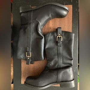 Black biker boots size 8.5 excellent condition